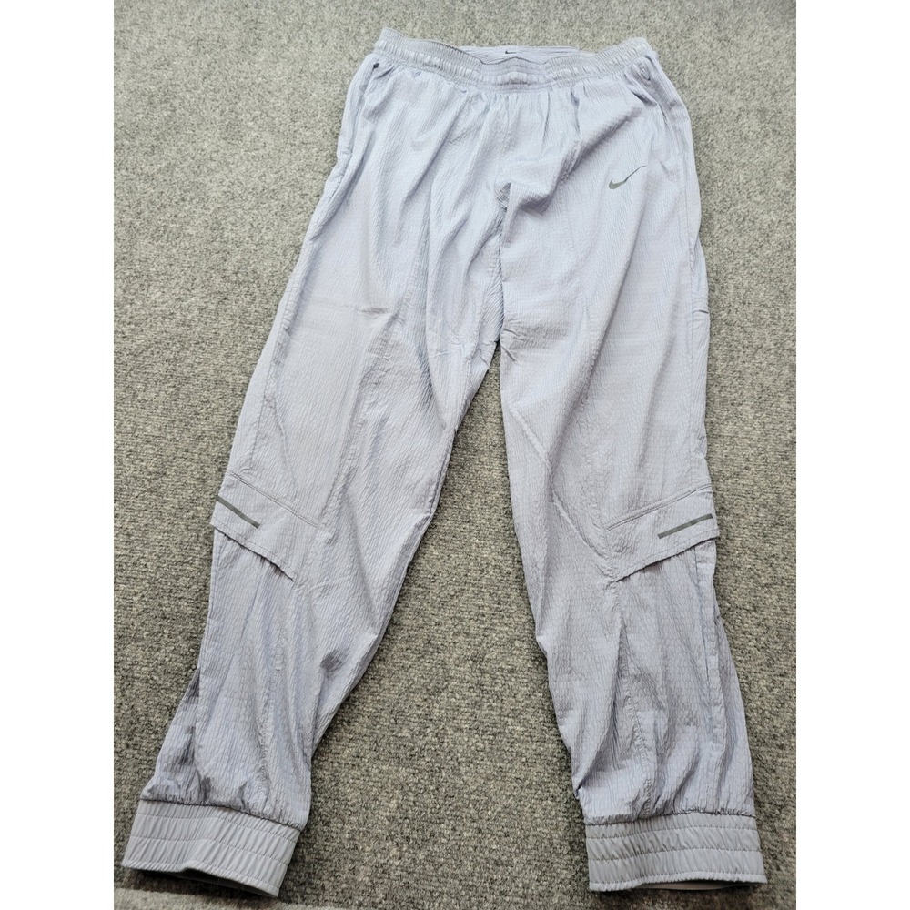Nike Running Division Crinkle Track Pants Light Blue Gray DA1278-493 Mens Large